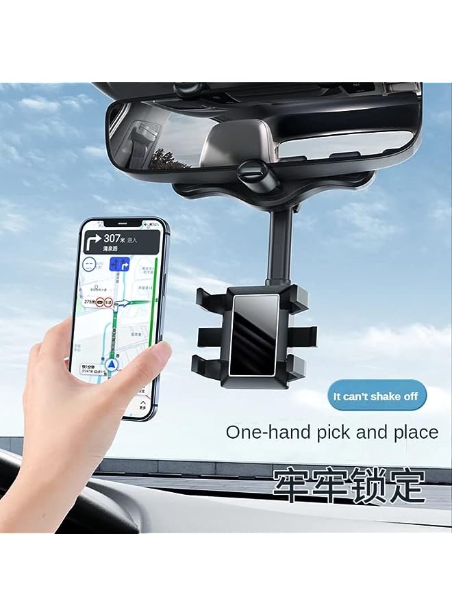 PROMASS Rearview Mirror Phone Holder for Car Mount Phone and GPS Holder Universal Rotating Adjustable Telescopic Car Phone Holder  - Image 4