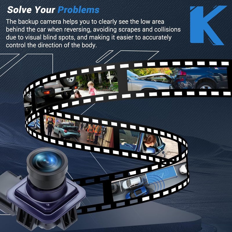 KUTTOLE Backup Camera for Ford Fusion 2013-2016 with 170° Wide Angle and Night Vision - Image 2