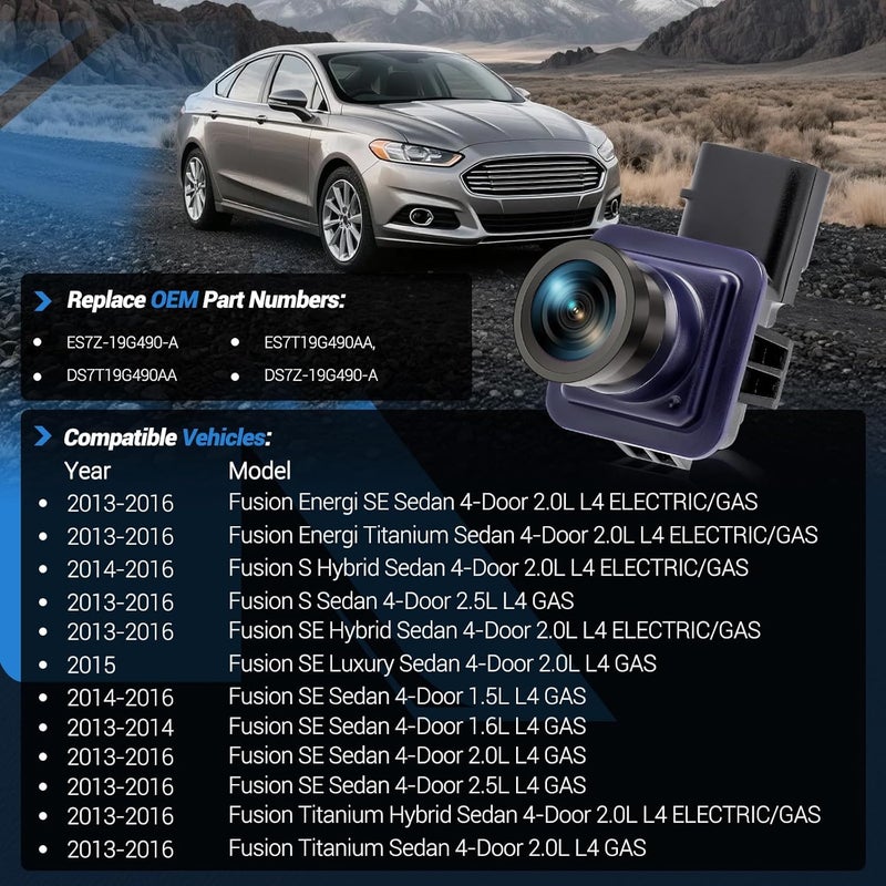 KUTTOLE Backup Camera for Ford Fusion 2013-2016 with 170° Wide Angle and Night Vision - Image 3