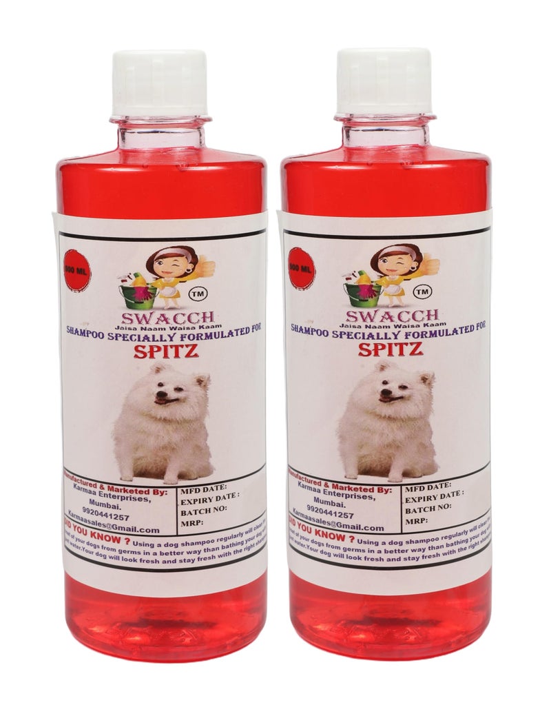 swacch Shampoo | Puppy Safe Shampoo | Spitz Dog Shampoo (500ml) (Pack of 2) Strawberry + Small White Bone | Dog Chew Bones | Teething chew Toy | Dental Teething |Combo Pack - Image 2