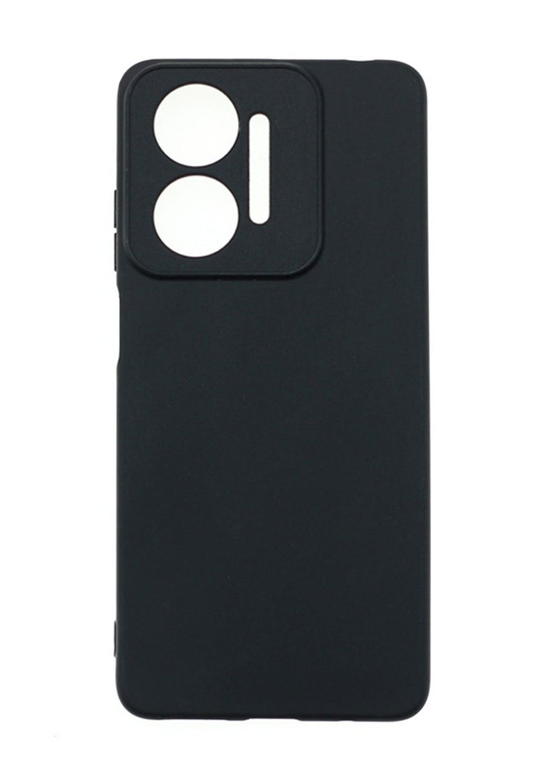 ITEL P55 5G Black Mobile Phone Case Cover, Soft Back Cover + Frosted Design + Raised Full Camera Protection 