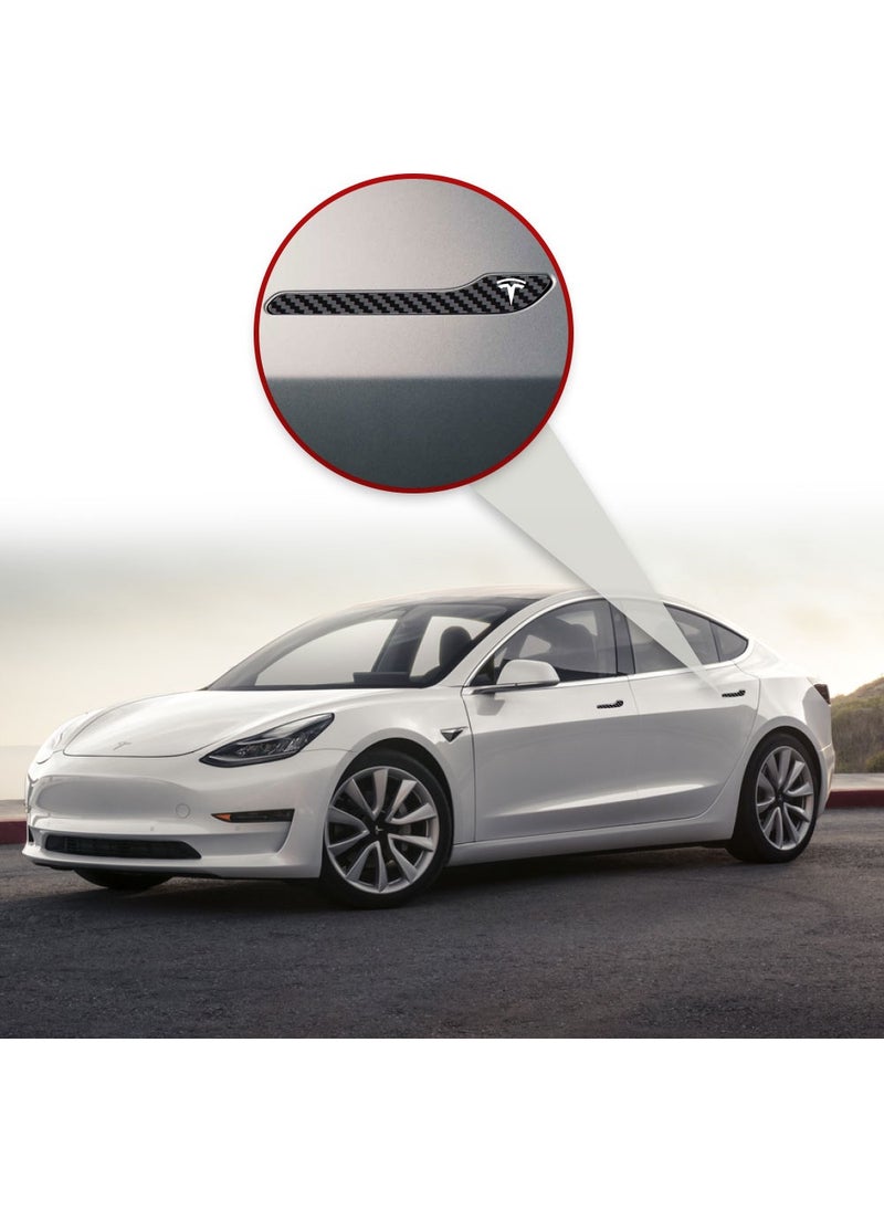 IPG - Tesla Model 3 - Specially Cut Tesla Logo Door Handle Sticker Set for Model Y (Set of 4) - Image 1