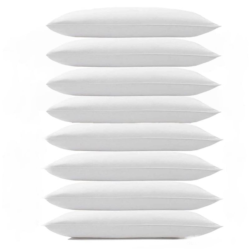 GUFFAW Microfiber Pillow Filler for Bed and Sofa 14x24inches Pack of 8 - Image 1