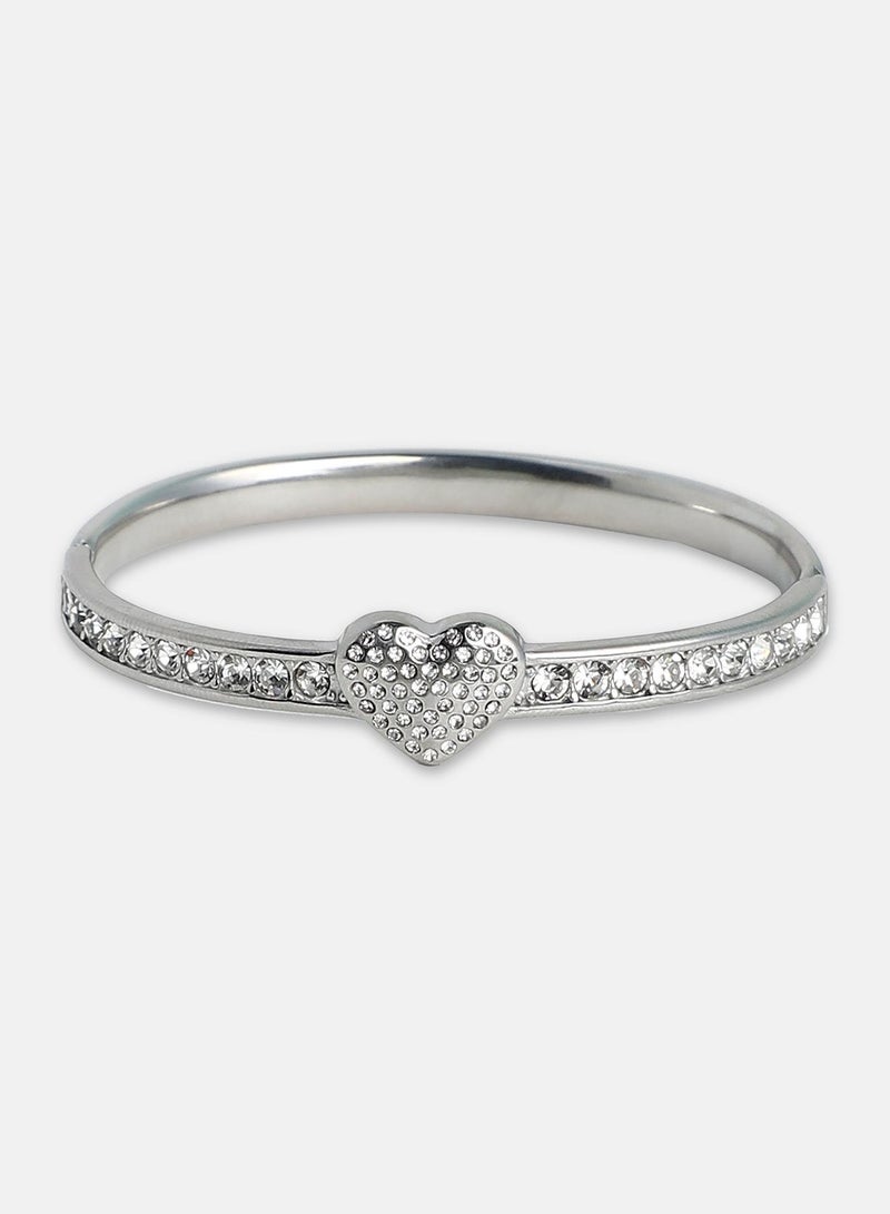SOHI Rhinestone Heart Bangle - Image 4