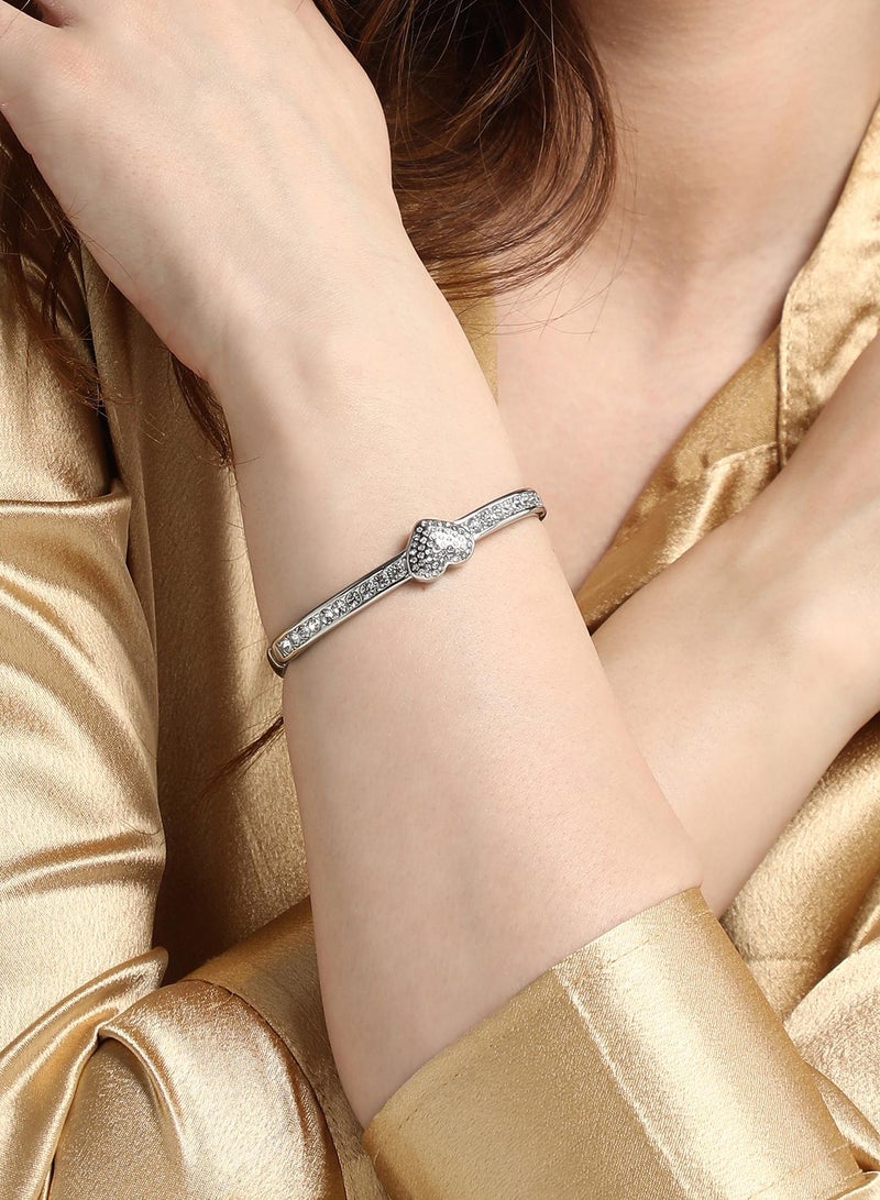 SOHI Rhinestone Heart Bangle - Image 2