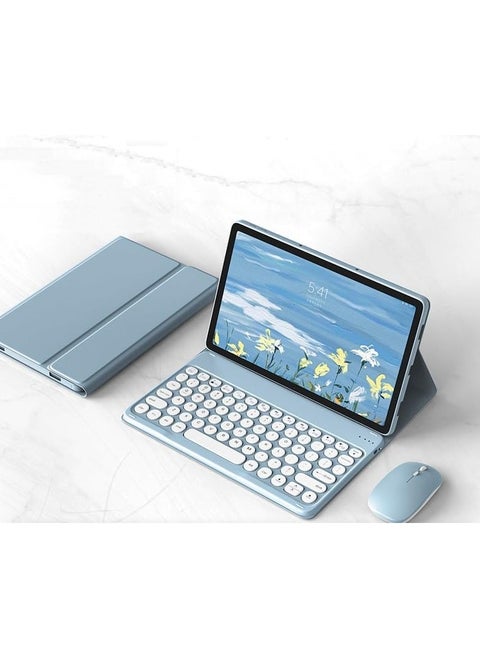Keyboard Case Compatible with Xiaomi Pad 6s Pro 12.4 inch with Mouse, Round Keys Keyboard Case, Bluetooth Detachable Wireless Keyboard Cover for Xiaomi Pad 6s Pro