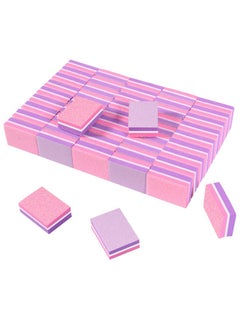 CGBE CGBE Nail Buffer, Buffer Block Nail File 100/180 Grit, Mini Nail Buffers Block Sponge Double Sided Nail File for Acrylic Nails Manicure Tools 50PCS (Pink-Purple)  - Image 1
