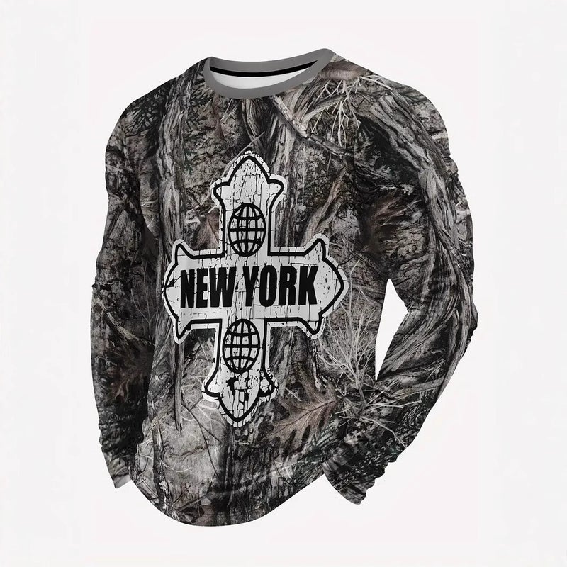 Fashion Personality Long-Sleeved T-Shirt Men'S Casual Handsome Design T-Shirt Me006 - Image 2