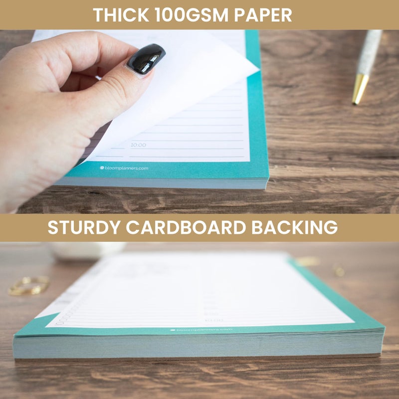 bloom daily planners Undated Daily Timed to-Do List Pad - Tear Off Planning Sheets - 6" x 9" - Color Blocking Marble - Image 4