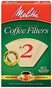 Melitta 612412 2 Natural Brown Cone Coffee Filters 40 Count Pack of 2