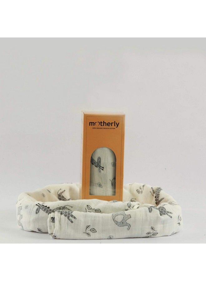 Motherly Baby Blankets Newbornmuslin Cotton Cloth Swaddle 120X120 Cm (Elephant Deer) - Image 5