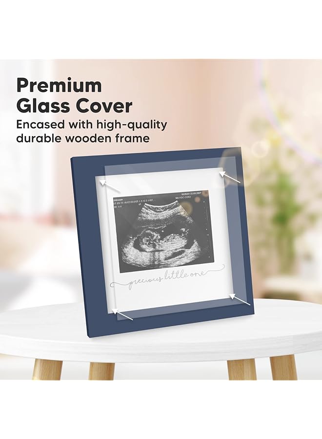 إيروريكس إطار صور سونار الطفل إطار الموجات فوق الصوتية الحديث للأم الحامل إطارات صور سونار الإعلان عن الحمل الكشف عن جنس الطفل للآباء والأمهات المتوقعين هدايا للأب لأول مرة أزرق داكن - Image 3