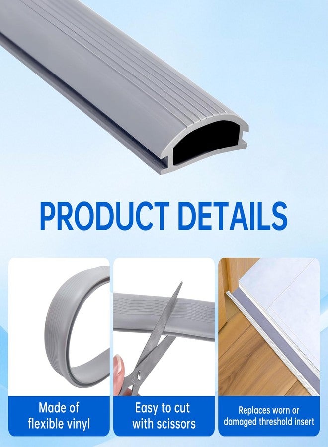 Thrseely 2 Pcs 36 Inch Vinyl Replacement Insert for Adjustable Height Aluminum Thresholds with Seals 1-5/16 x 3/8 Vinyl Replacement Insert for Front Under Door Weather Stripping Seal Exterior - Image 3