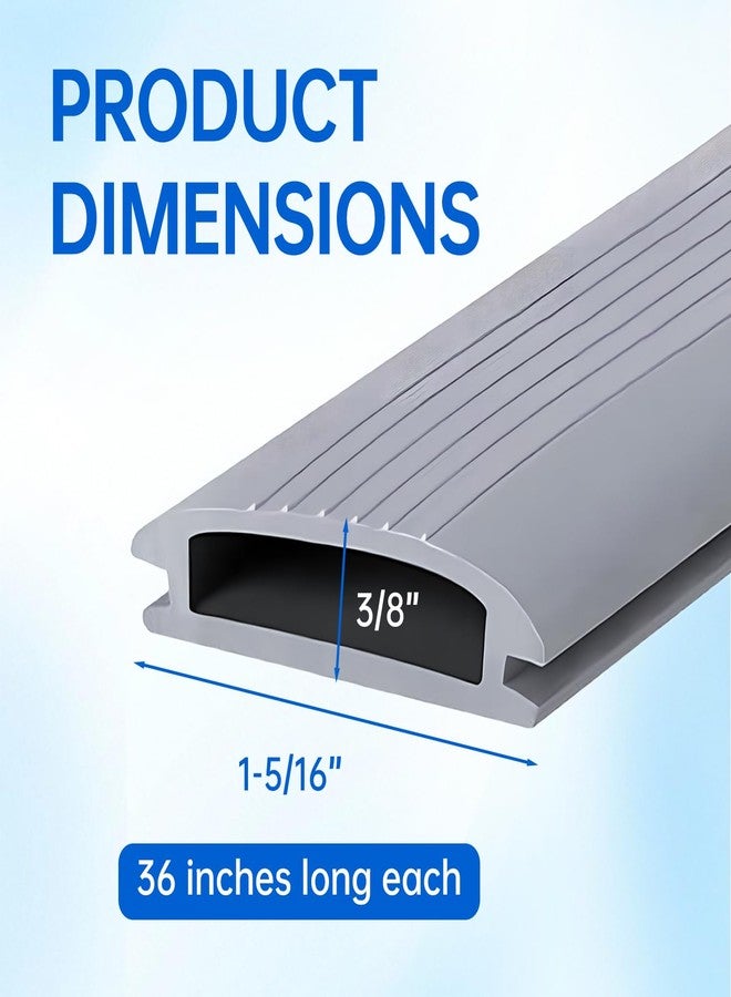 Thrseely 2 Pcs 36 Inch Vinyl Replacement Insert for Adjustable Height Aluminum Thresholds with Seals 1-5/16 x 3/8 Vinyl Replacement Insert for Front Under Door Weather Stripping Seal Exterior - Image 2