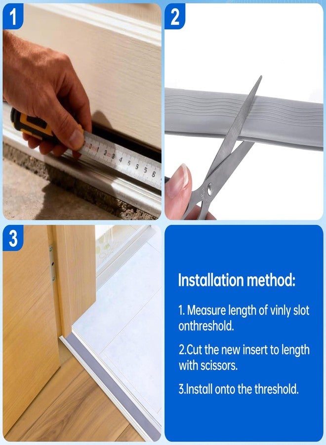Thrseely 2 Pcs 36 Inch Vinyl Replacement Insert for Adjustable Height Aluminum Thresholds with Seals 1-5/16 x 3/8 Vinyl Replacement Insert for Front Under Door Weather Stripping Seal Exterior - Image 4