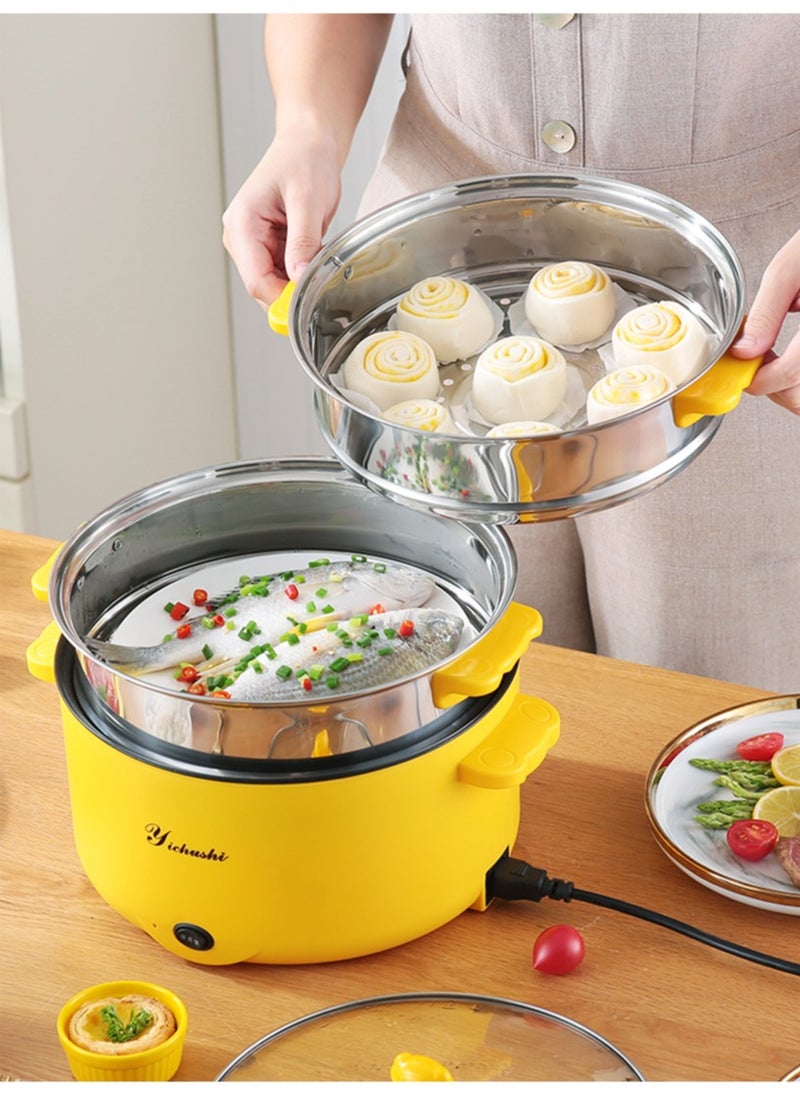 غاز 4.5L متعددة الوظائف البسيطة طباخ كهربائي 400-1000W غير عصا طلاء المحمولة وعاء السفر مقلاة كهربائية وعاء ساخن وعاء المعكرونة السريع شريحة لحم مقلية حساء البيض وعاء  - Image 4