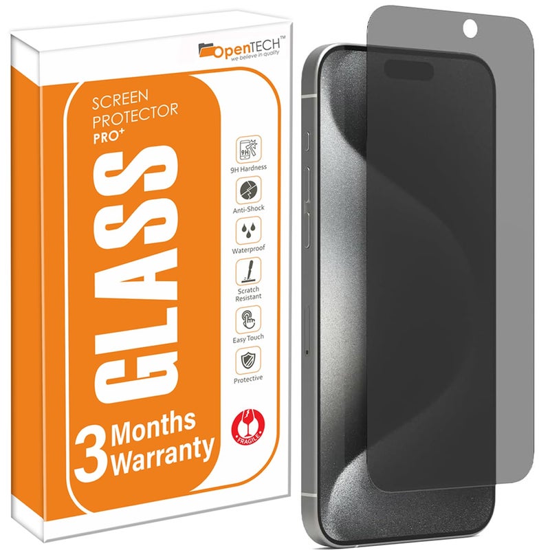 OpenTech ®️ Privacy Tempered Glass Screen Protector for iPhone 17 Air with Edge to Edge Coverage - Anti Spy, Case Friendly and Bubble free installation kit (6.5 Inches) - Image 1