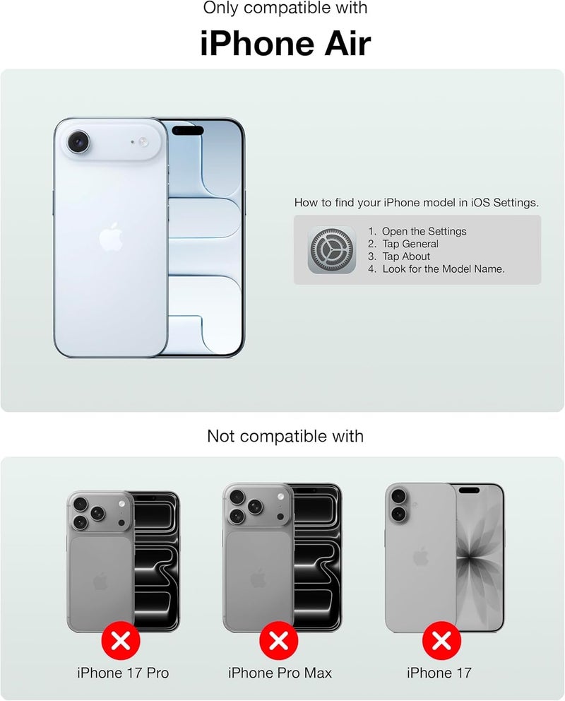 OpenTech ®️ Privacy Tempered Glass Screen Protector for iPhone 17 Air with Edge to Edge Coverage - Anti Spy, Case Friendly and Bubble free installation kit (6.5 Inches) - Image 2
