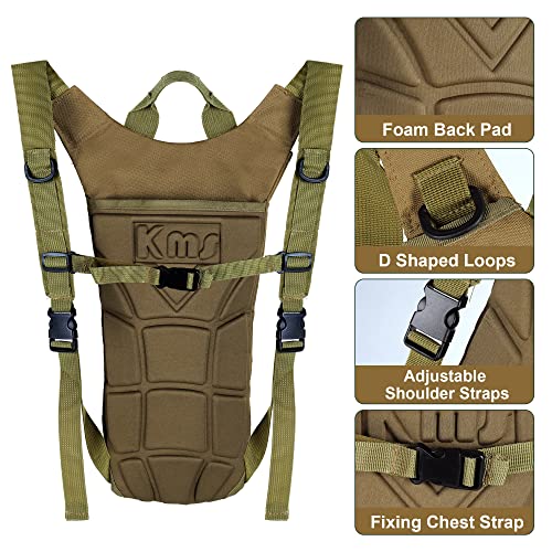 Outplea Tactical Hydration Pack Backpack with 3L Water Bladder for Men, Leakproof Military Rave Water Backpack for Running Hiking Cycling Jogging Festival, Khaki - Image 4