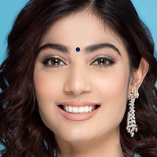 Comet Busters Bindiful Dailywear Navy Blue Velvet Round Bindis for Women (5mm) (bf238) (Pack of 1) - Image 2