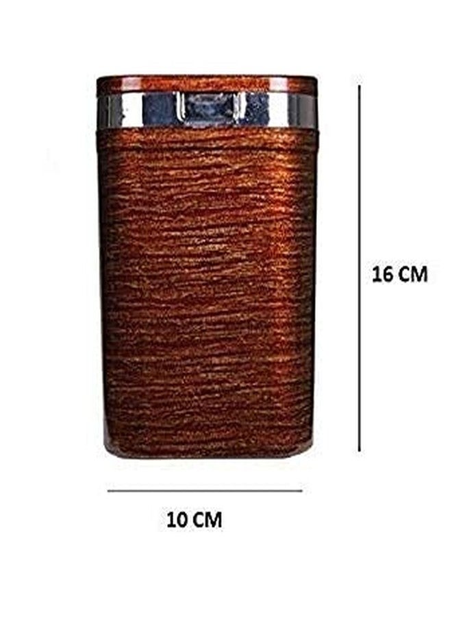 Portible Dumpster Dustbin Brown Wooden Finished Dustbin for Car Office and Home Use (Pack of 1). - Image 3