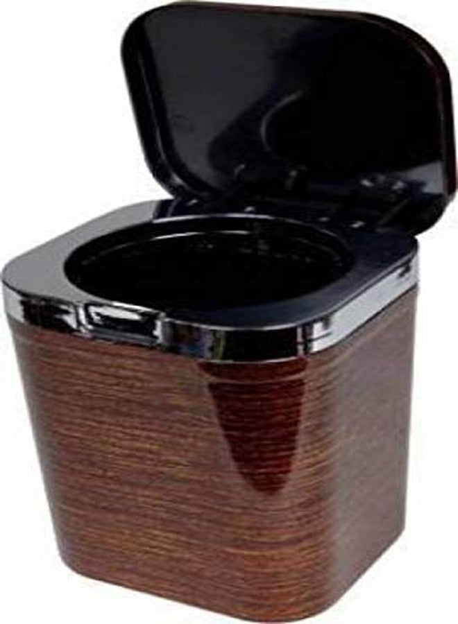 Portible Dumpster Dustbin Brown Wooden Finished Dustbin for Car Office and Home Use (Pack of 1). - Image 1