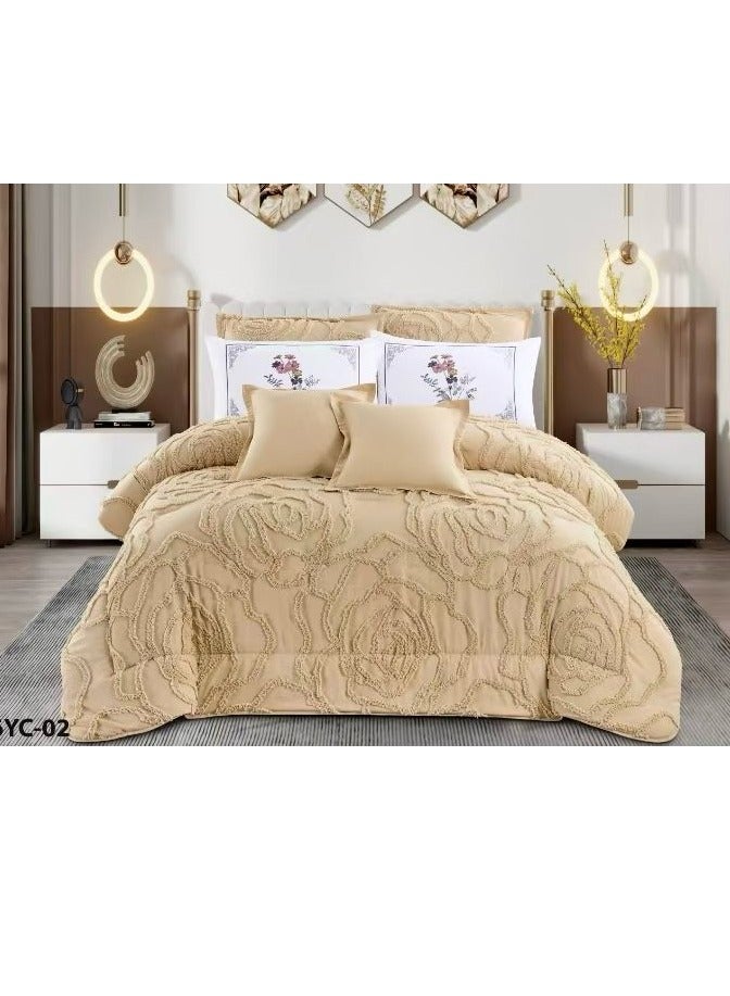 مون مفرش جاكارنفرين 8 قطع منفوش ملكي مقاس 250*230