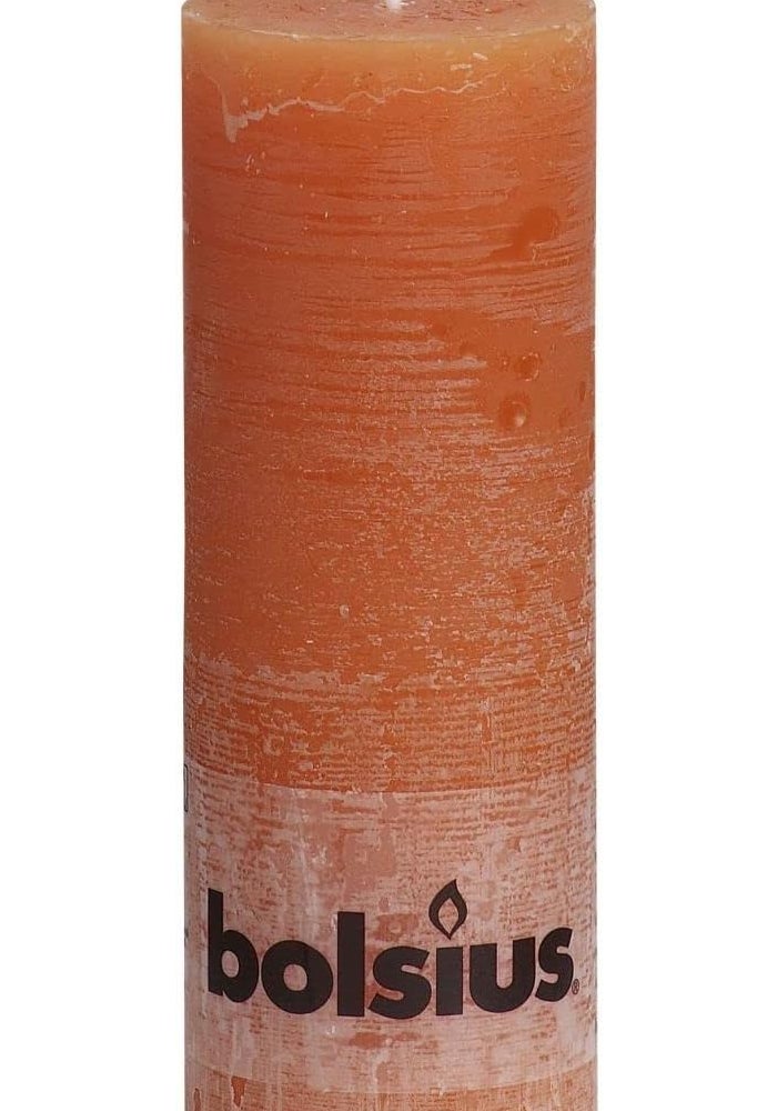 Bolsius Rustic Pillar Candle - Orange - Image 2