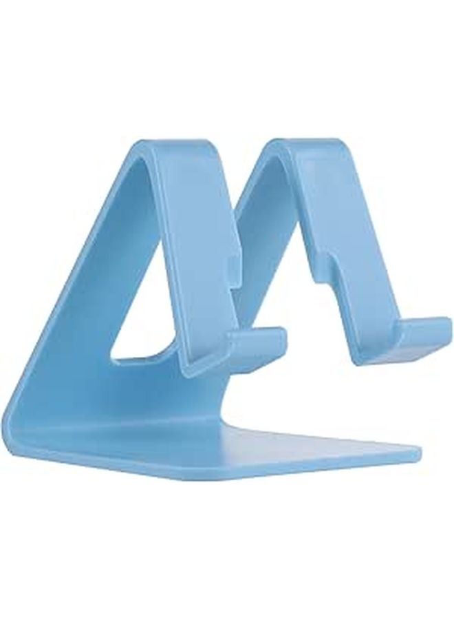 Blue Plastic Desktop Phone Stand Holder Compatible with Smartphones and Tablets for Home Office Travel - Image 1