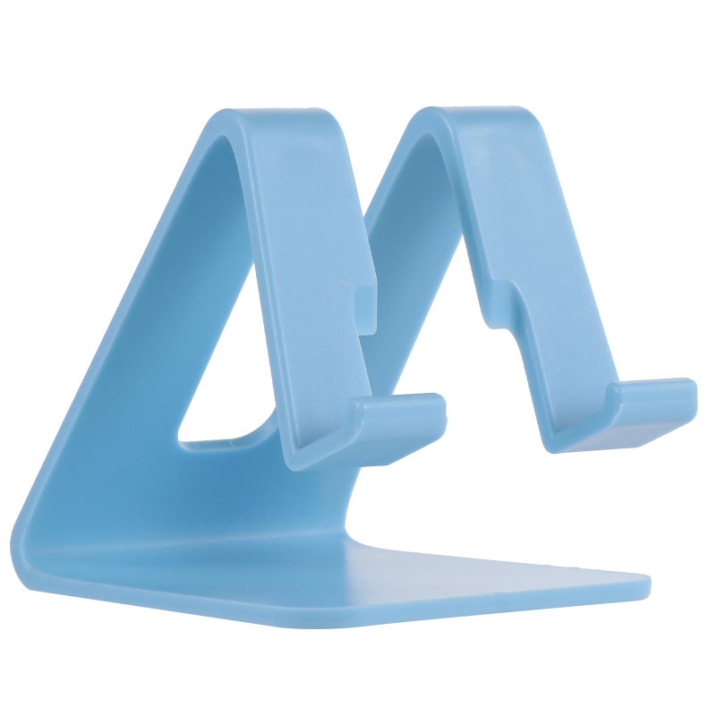 Blue Plastic Desktop Phone Stand Holder Compatible with Smartphones and Tablets for Home Office Travel - Image 2