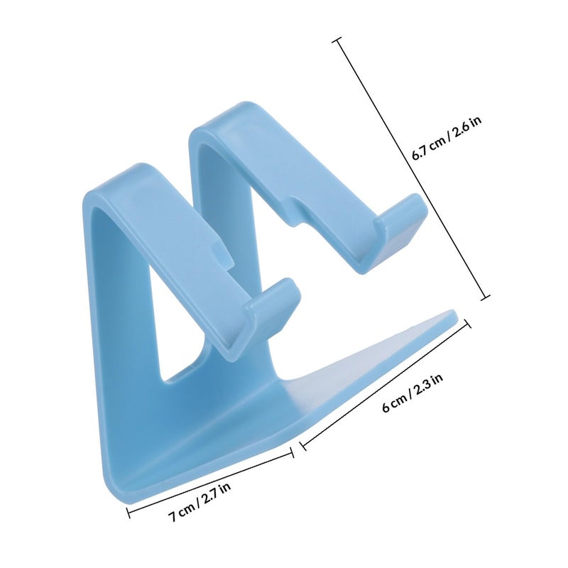 Blue Plastic Desktop Phone Stand Holder Compatible with Smartphones and Tablets for Home Office Travel - Image 3