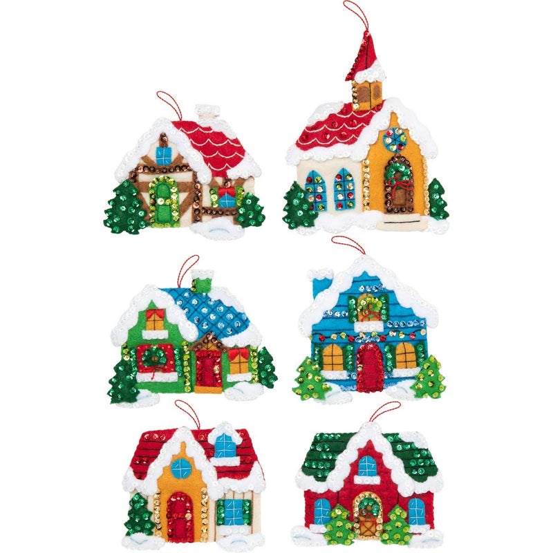 Bucilla 89218E Christmas Village Felt Applique Kit - Image 1