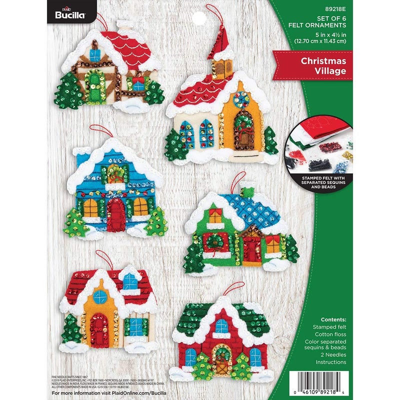 Bucilla 89218E Christmas Village Felt Applique Kit - Image 2