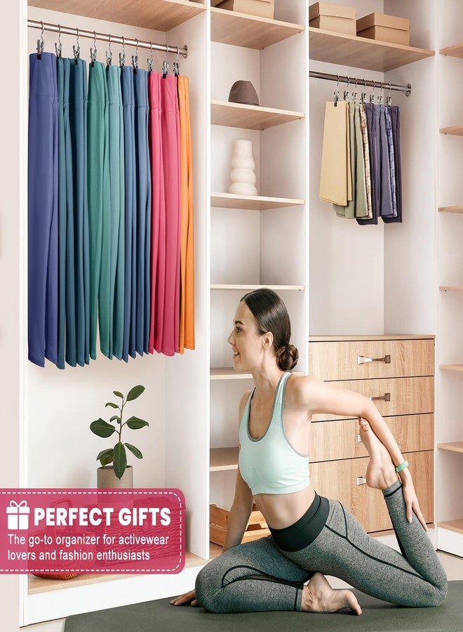 DOIOWN 50 Pack Pants Hangers with Clip,Legging Organizer for Closet Hanging, Space Saving Yoga Pants Hangers Clip Hangers Closet Organization,Closet Organizers and Storage for Jeans,Shorts,Skirts,Hats - Image 2