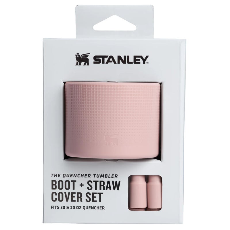 Stanley 20oz/30oz Stanley Quencher Boot + Straw Topper Silicone Protective Sleeve & Straw Cover – Pink Dusk - Image 1