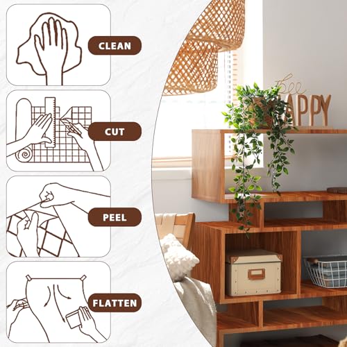 Kitico Brown Wood Grain Peel and Stick Wallpaper, Removable Decorative Contact Paper Roll, Self Adhesive Waterproof Vinyl for Walls, Cabinets, Countertops and Furniture, 17.7 in x 118 in - Image 3