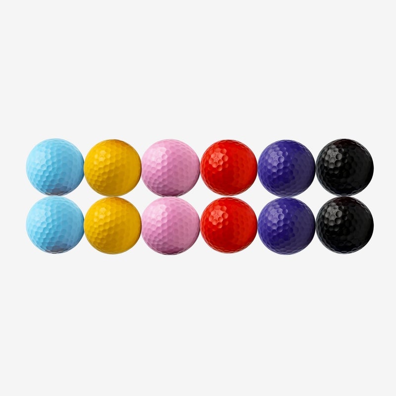 Thorza Colored Golf Balls - Multicolored Set of 6, 12, 24 for Kids Mini Golf, Putting Practice and Children Training - Image 1