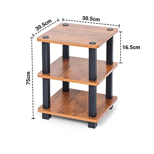 Livzing Turn N Tube 3 Tier Wooden Spice Rack - Countertop Storage for Kitchen Shelves - Bedside Table for Living Room, Bedroom - End Sofa Table - Multipurpose Storage Shelves - Image 2