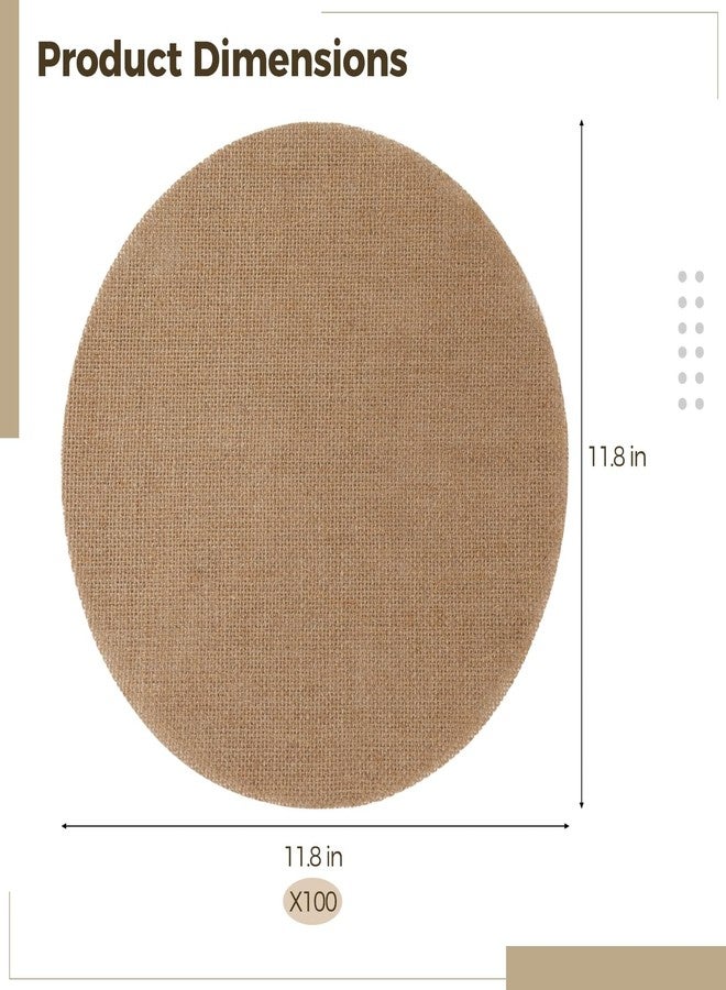 NIMBLOOM 100 Pieces Fall Burlap Placemats, 11.8 Inches Burlap Round Reusable Placemats Brown Table Mats Circle Rustic Table Decorations for Wedding Christmas Dinner Holiday Farmhouse Supplies - Image 5