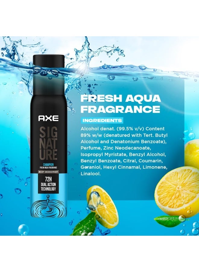 AXE Signature Champion Long Lasting No Gas Body Deodorant Spray For Men 122ml - Image 3