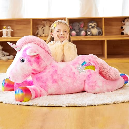 EARTHSOUND Giant Unicorn Stuffed Animal Plush Toy43 Large Jumbo Cute Soft ToysBig Size Huge Fluffy Plushy Oversized Fat PlushieGifts for Kid - Image 1
