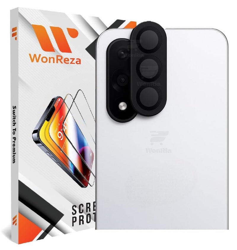 WonReza ® حزمة 1 - واقي عدسة الكاميرا بإطار معدني لهاتف OnePlus Nord 5 5G زجاج مقسى حلقات سبائك الألمنيوم، إطار معدني فائق الوضوح - أسود - Image 1