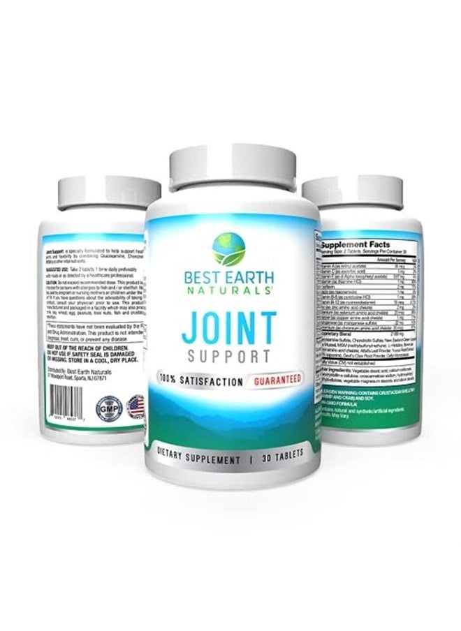 Best Earth Naturals - Joint Support Supplement with Glucosamine, Chondroitin, MSM, Vitamins, and Nutrients for Back, Hip and Joint Support 30 Day Supply - Image 1