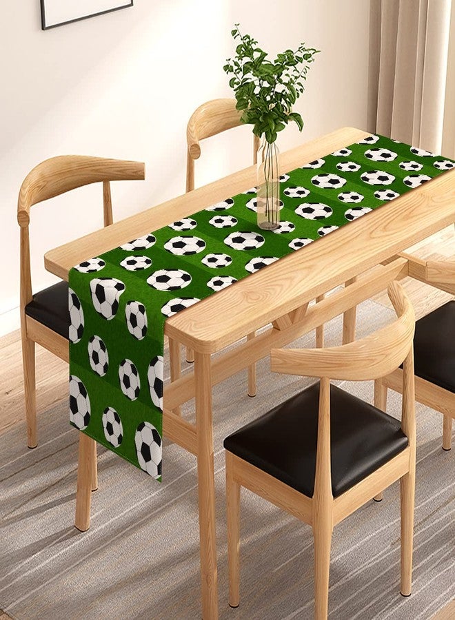 Pudodo Soccer Table Runner Sport Baby Shower Tablecloth Soccer Theme Boy Birthday Party Kitchen Dining Room Home Decoration - Image 3