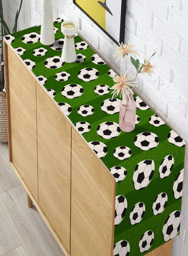 Pudodo Soccer Table Runner Sport Baby Shower Tablecloth Soccer Theme Boy Birthday Party Kitchen Dining Room Home Decoration - Image 4
