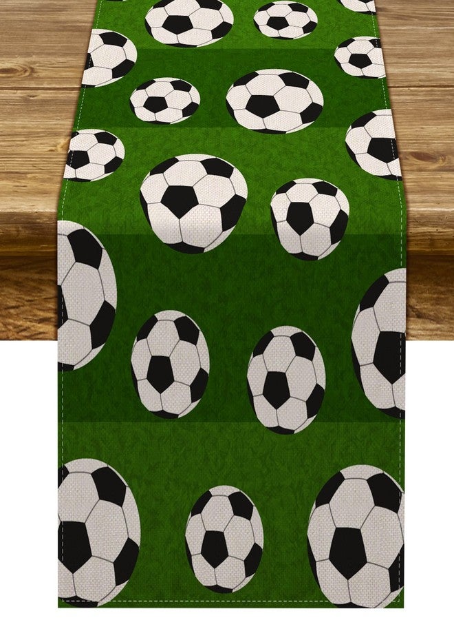 Pudodo Soccer Table Runner Sport Baby Shower Tablecloth Soccer Theme Boy Birthday Party Kitchen Dining Room Home Decoration - Image 1
