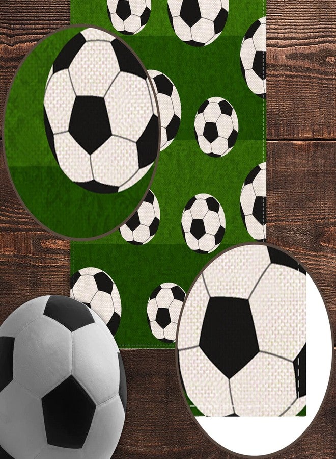 Pudodo Soccer Table Runner Sport Baby Shower Tablecloth Soccer Theme Boy Birthday Party Kitchen Dining Room Home Decoration - Image 5