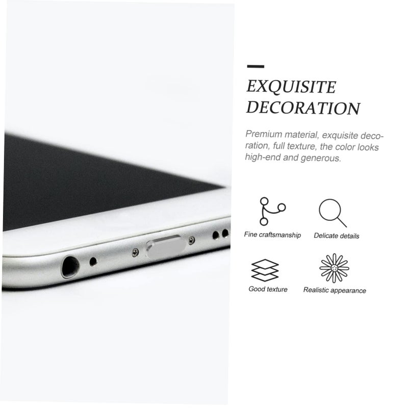Black Metal Charging Port Dust Plug Protector Easy Fit for iPhone - Image 5