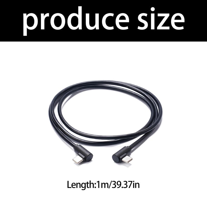 Right Angled USB C Fast Charges Cable 60W Power Cord for Smartphone Tablets Cameras Portable Electronics USB C Right Angled Cable for Gaming Devices - Image 3