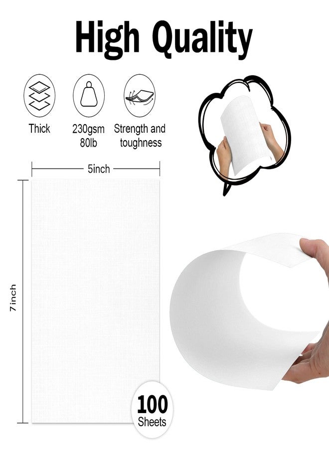 Goefun ورق كتان أبيض مقاس 5×7 بوصة، ورق مقوى مزخرف بوزن 80 رطلاً - Image 2